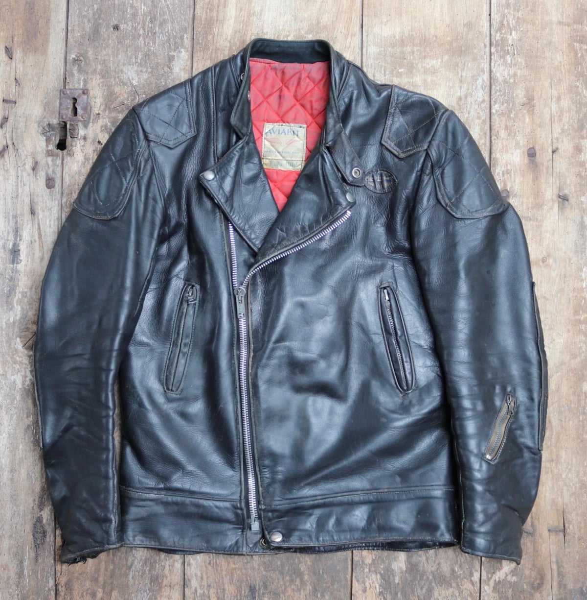 Vintage 1980s Lewis Leathers biker jacket - Super Monza - Aviakit - 40" chest