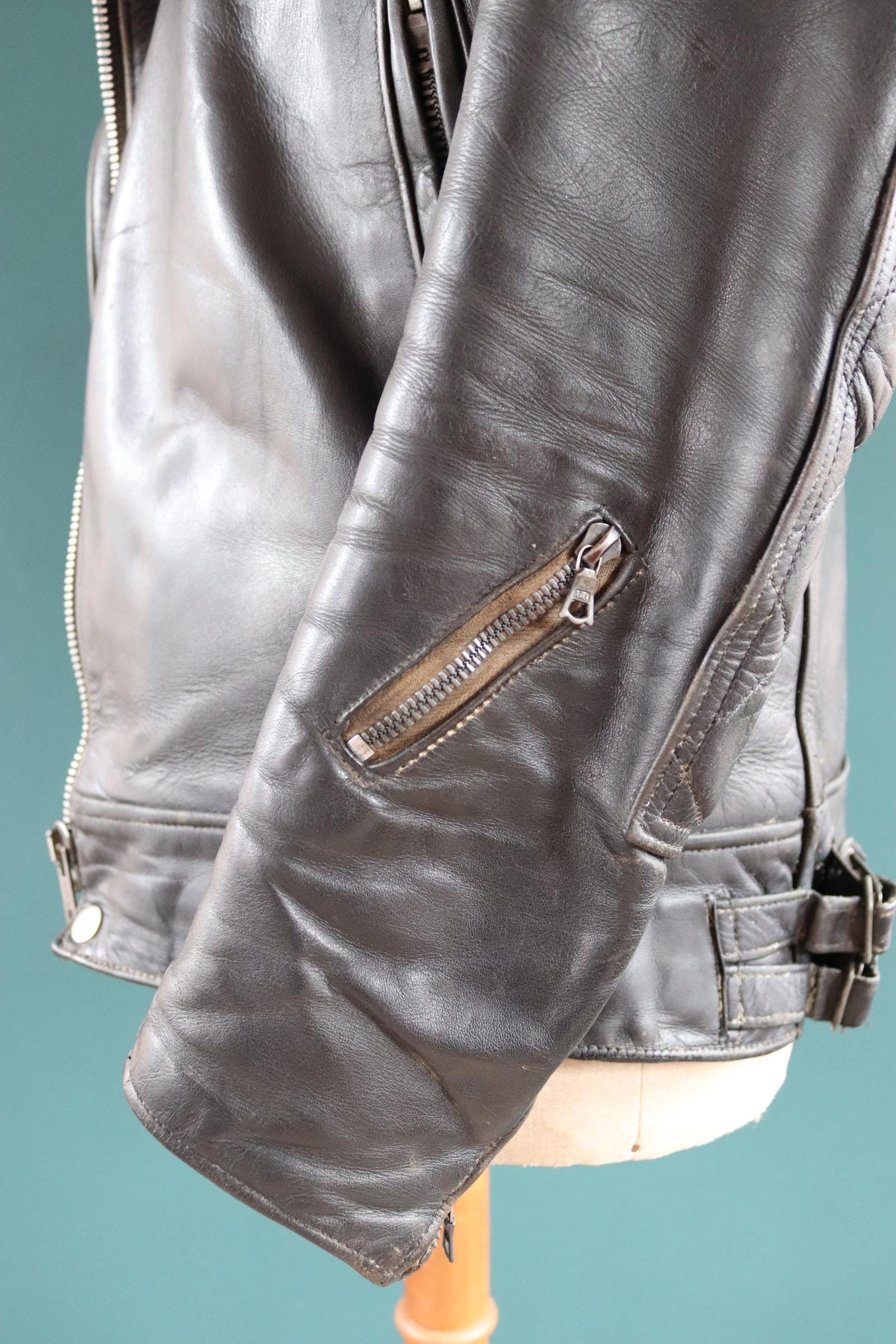 Vintage 1960s Lewis Leathers biker jacket - Super Monza - Aviakit - 40" chest