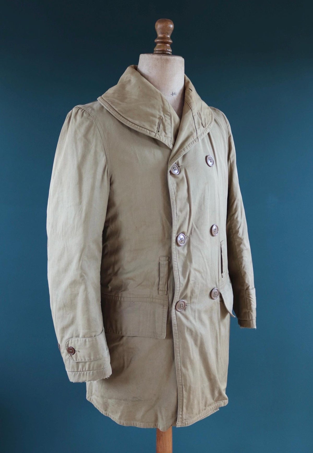 Vintage WW2 US army jeep mackinaw - 1940s military jacket - shawl collar coat - 40” chest