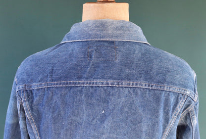 Vintage 1970s Levis big E denim jacket - orange tab - type 3 - trucker workwear - 44” chest