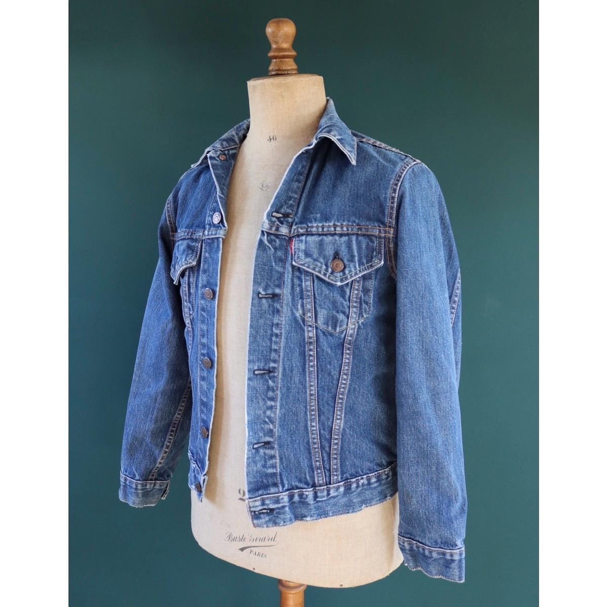 Vintage 1970s Levis big E denim jacket - Levi Strauss red tab - type 3 - trucker workwear - 37” chest