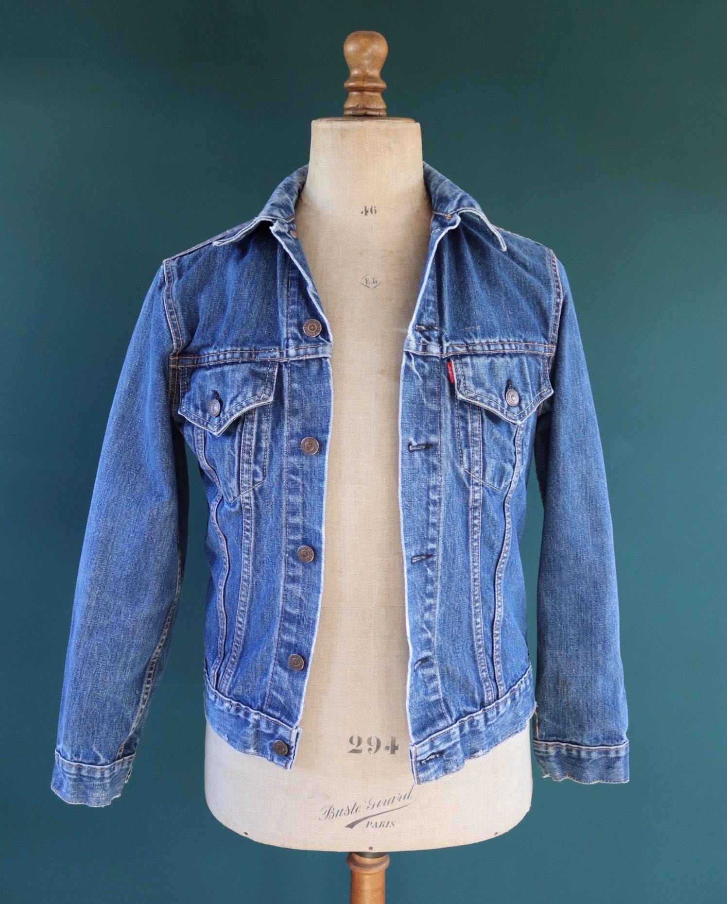 Vintage 1970s Levis big E denim jacket - Levi Strauss red tab - type 3 - trucker workwear - 37” chest