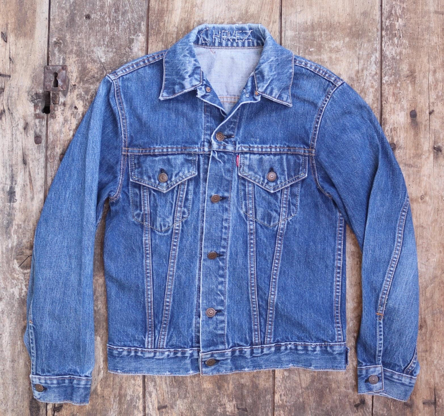 Vintage 1970s Levis big E denim jacket - Levi Strauss red tab - type 3 - trucker workwear - 37” chest