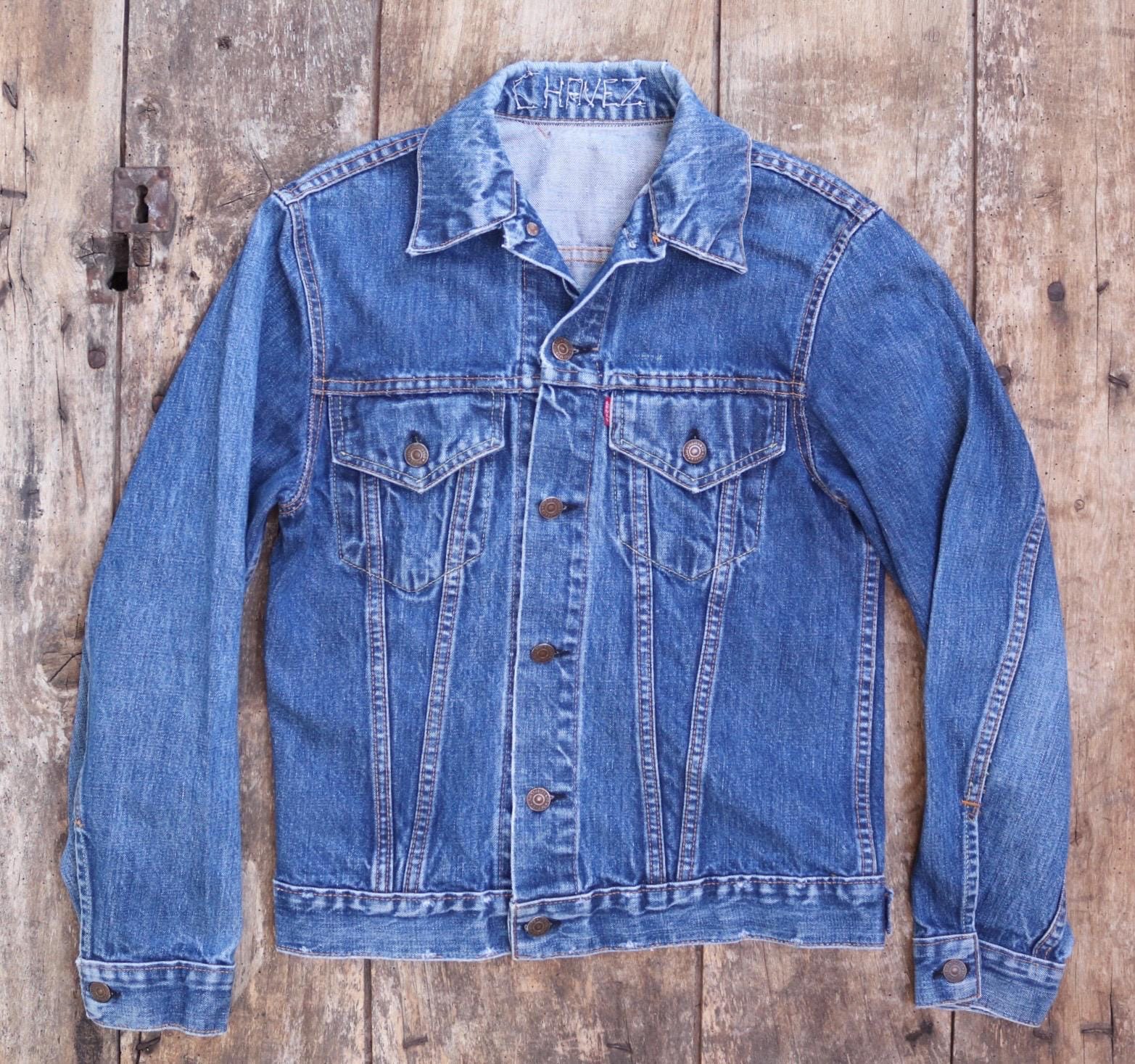 Vintage 1970s Levis big E denim jacket - Levi Strauss red tab - type 3 - trucker workwear - 37” chest