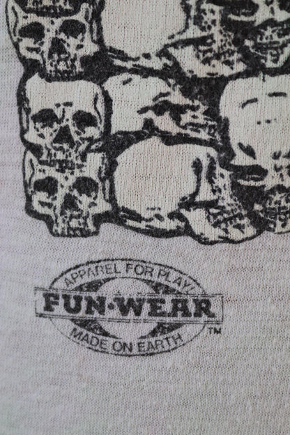 Vintage 1990s peace sign t shirt - tie dye skulls - Fun Wear - 34” chest