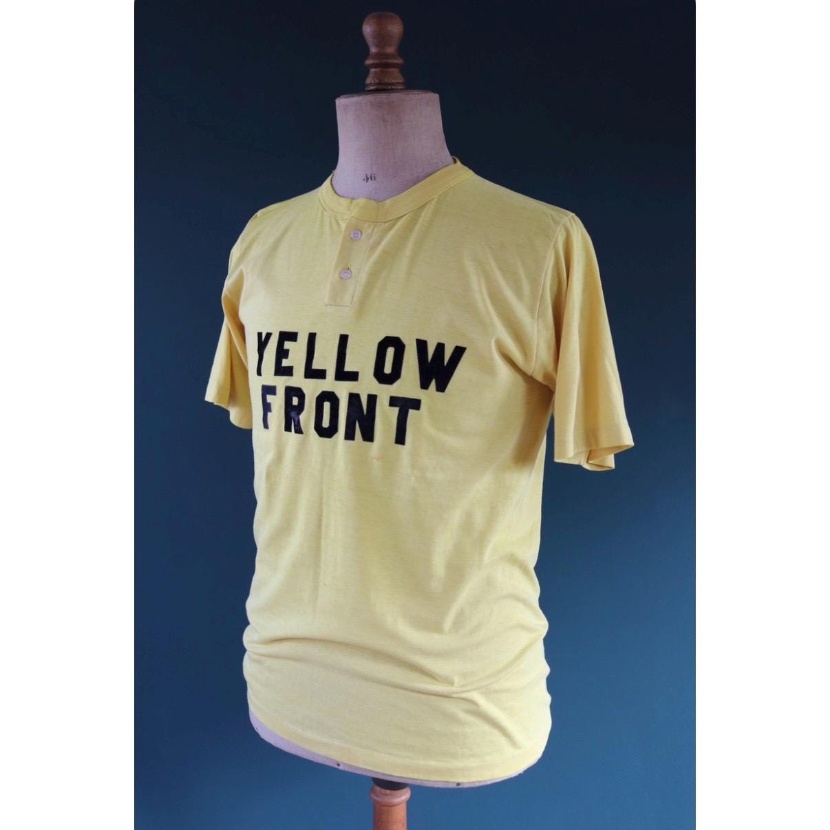 Vintage 1970s t shirt - single stitch - flock print - 39” chest