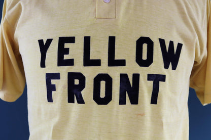 Vintage 1970s t shirt - single stitch - flock print - 39” chest