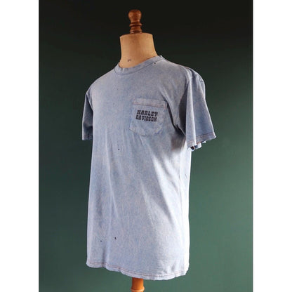Vintage 1990s Harley Davidson t shirt - thrashed pocket tee - 40" chest