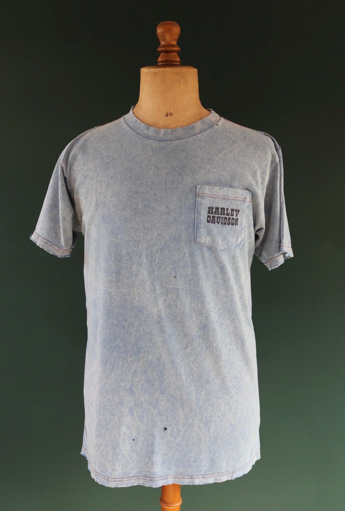 Vintage 1990s Harley Davidson t shirt - thrashed pocket tee - 40" chest