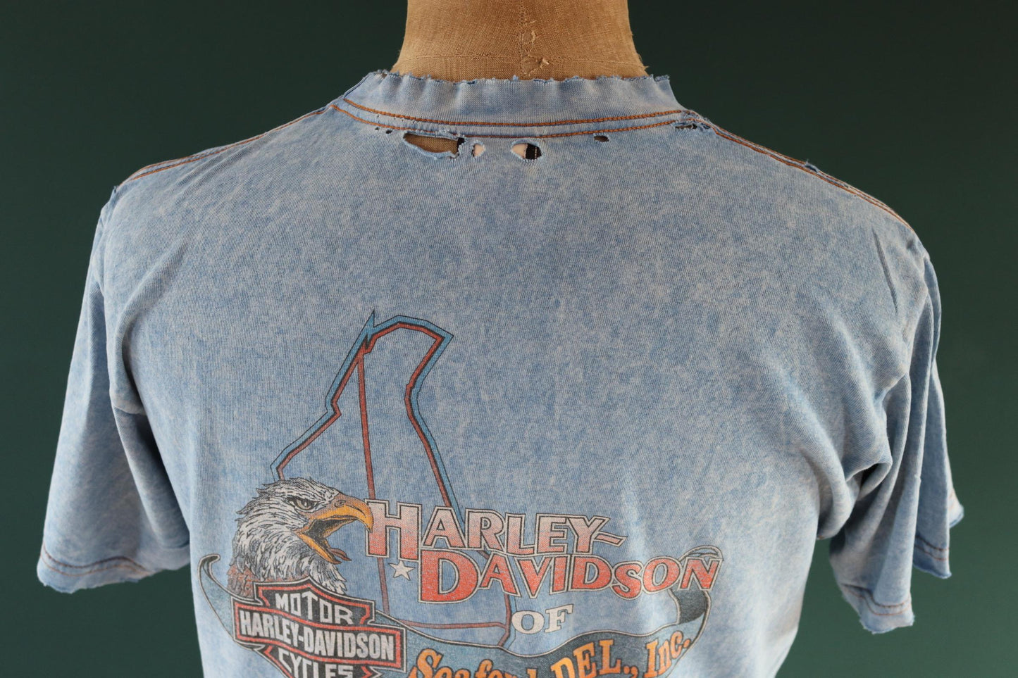 Vintage 1990s Harley Davidson t shirt - thrashed pocket tee - 40" chest