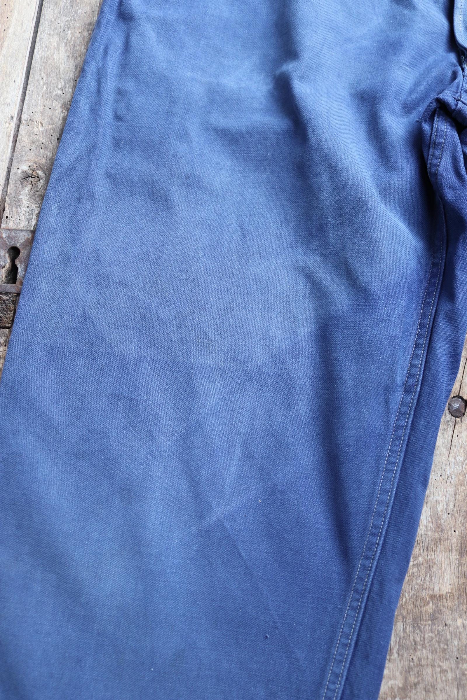 Vintage French workwear trousers - buckle back chore pants - 35" x 29"