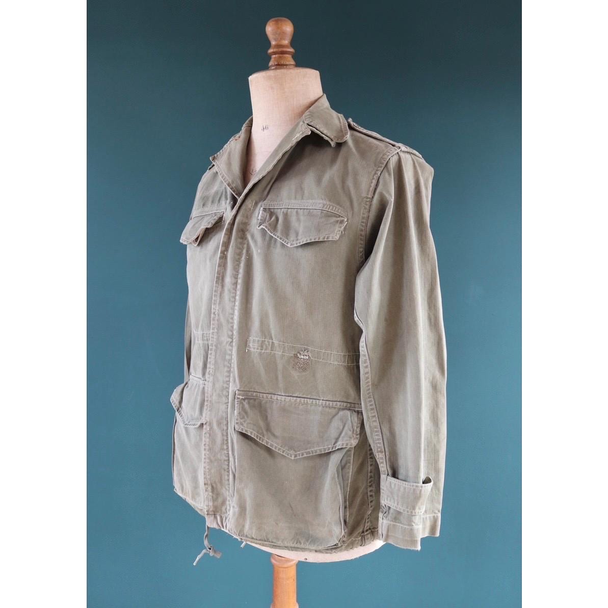 Vintage French M47 army jacket - herringbone twill - 1960s military - 42” chest