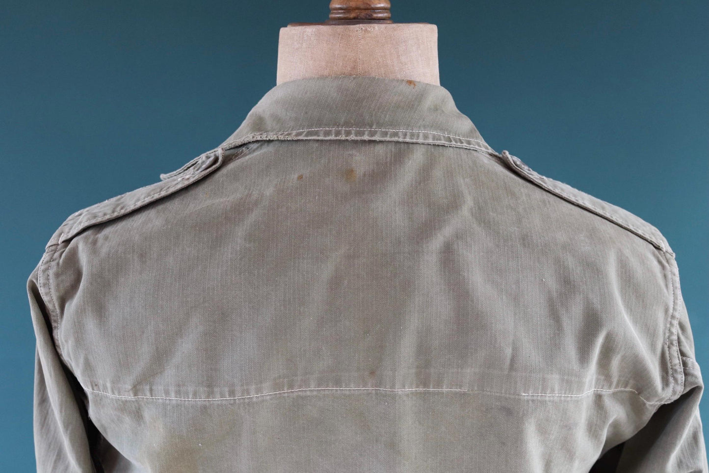 Vintage French M47 army jacket - herringbone twill - 1960s military - 42” chest