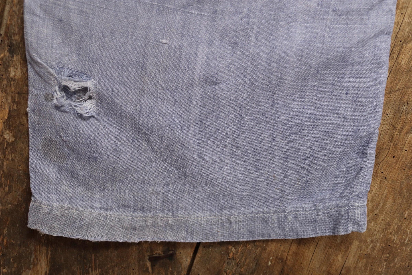Vintage 1950s French linen trousers - sailor pants - military workwear - fall front - wide leg - 33" x 33"