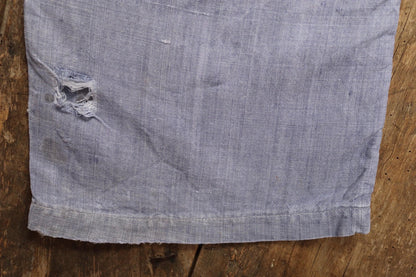 Vintage 1950s French linen trousers - sailor pants - military workwear - fall front - wide leg - 33" x 33"