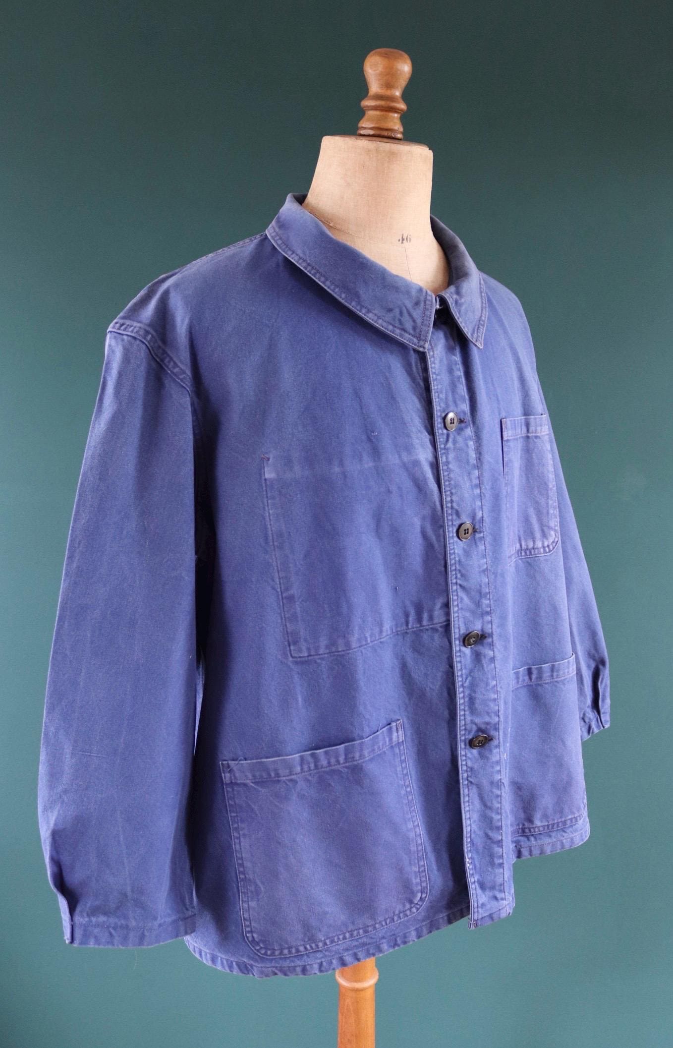Vintage 1960s French workwear jacket - cotton twill chore coat - 52” chest