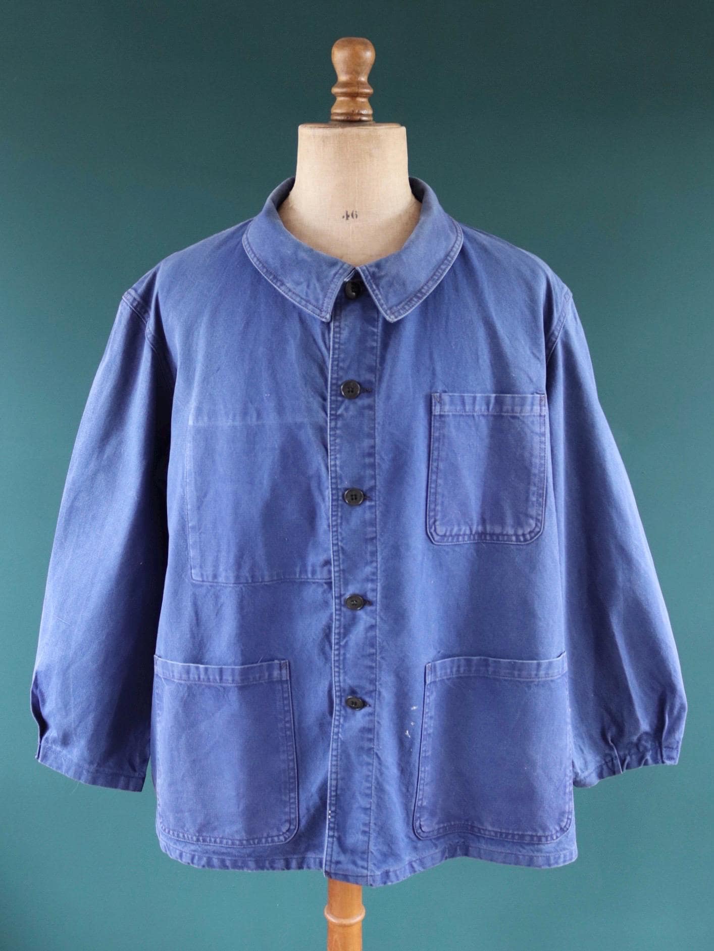 Vintage 1960s French workwear jacket - cotton twill chore coat - 52” chest
