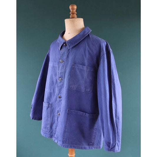 Vintage 1960s French workwear jacket - cotton twill chore coat - 51” chest