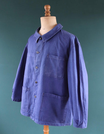 Vintage 1960s French workwear jacket - cotton twill chore coat - 51” chest