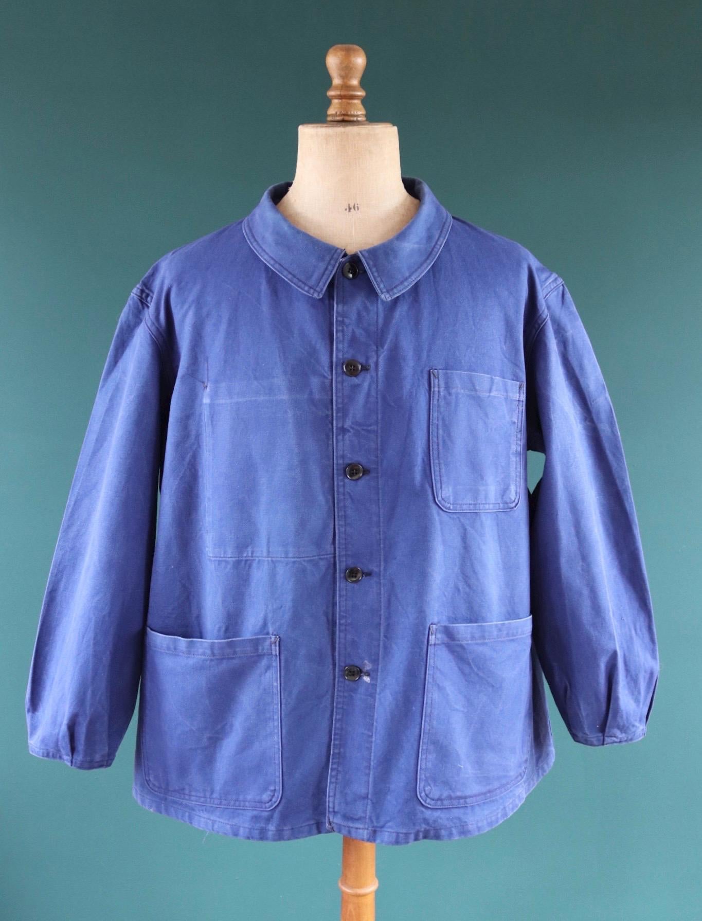 Vintage 1960s French workwear jacket - cotton twill chore coat - 52” chest