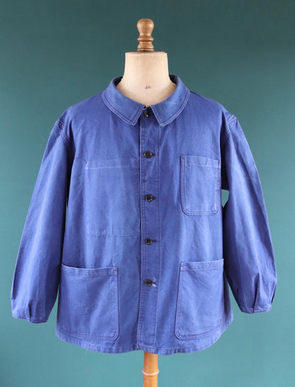 Vintage 1960s French workwear jacket - cotton twill chore coat - 52” chest