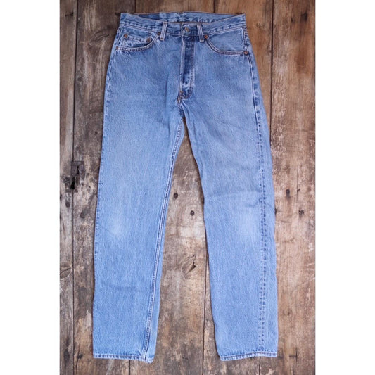 Vintage 1990s Levis 501 denim jeans - made in USA - small e red tab - 30” x 33”