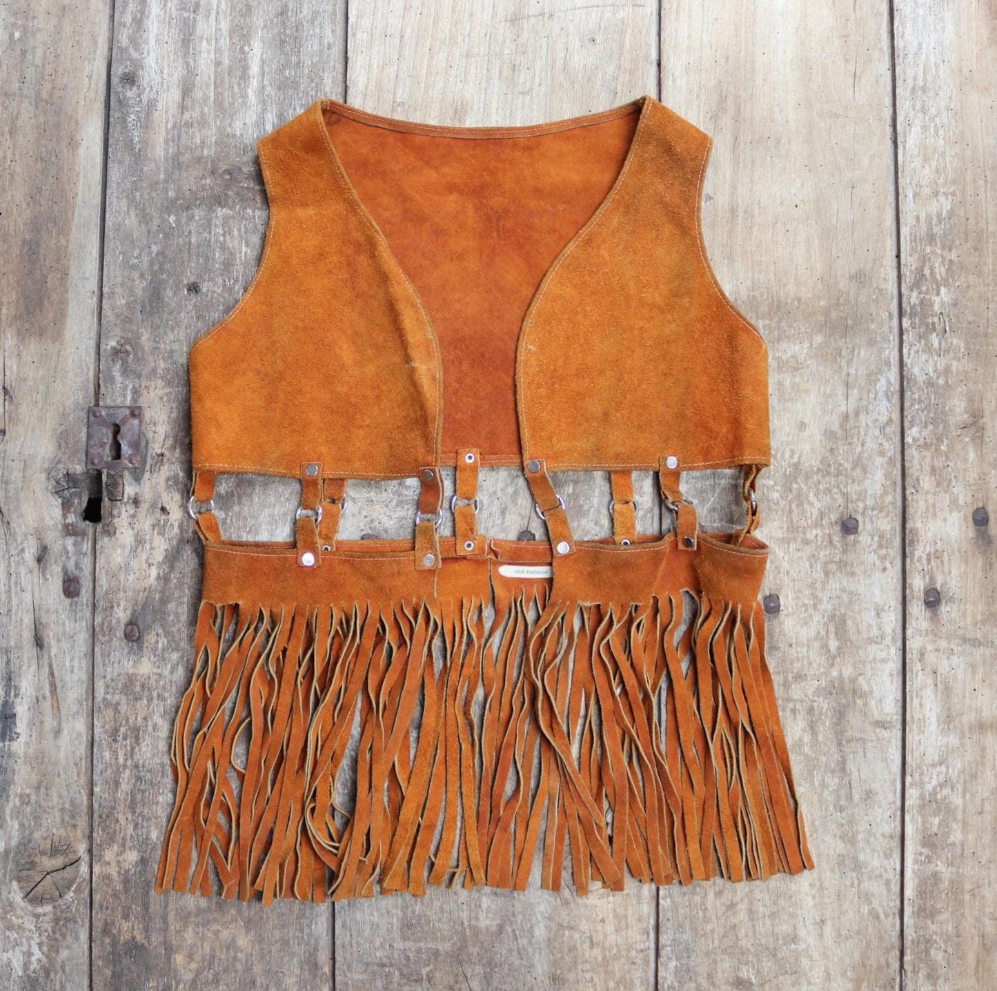 Vintage 1960s suede tassel vest - Haight Ashbury - South Western - summer hippy - 33" chest
