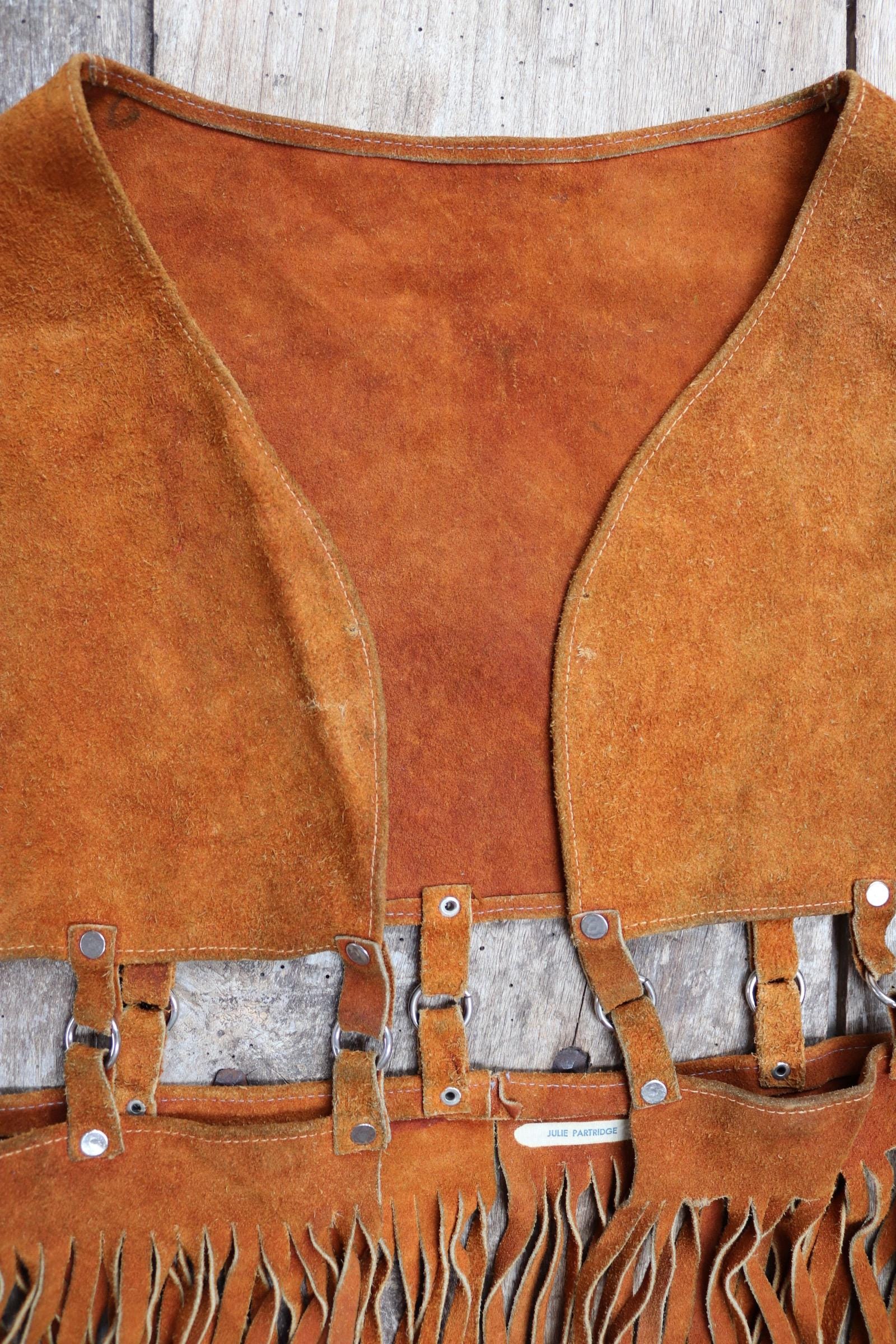 Vintage 1960s suede tassel vest - Haight Ashbury - South Western - summer hippy - 33" chest