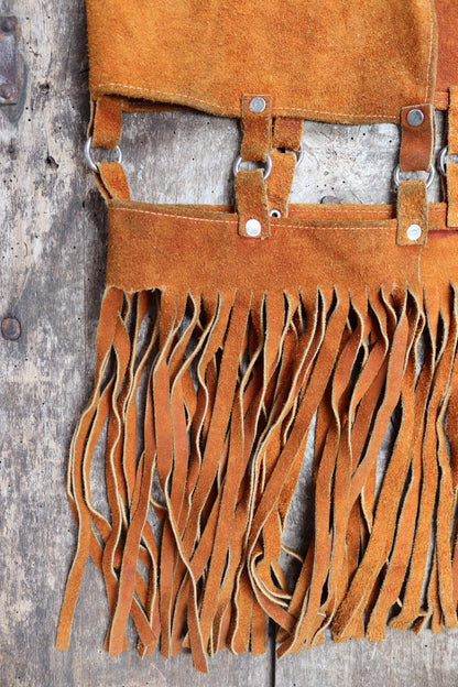 Vintage 1960s suede tassel vest - Haight Ashbury - South Western - summer hippy - 33" chest