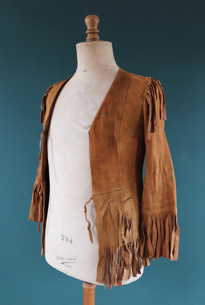 Vintage 1960s buckskin suede tassel jacket - cowgirl Western wear - 32” chest