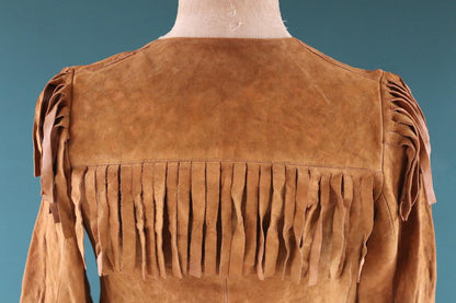 Vintage 1960s buckskin suede tassel jacket - cowgirl Western wear - 32” chest