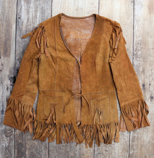 Vintage 1960s buckskin suede tassel jacket - cowgirl Western wear - 32” chest