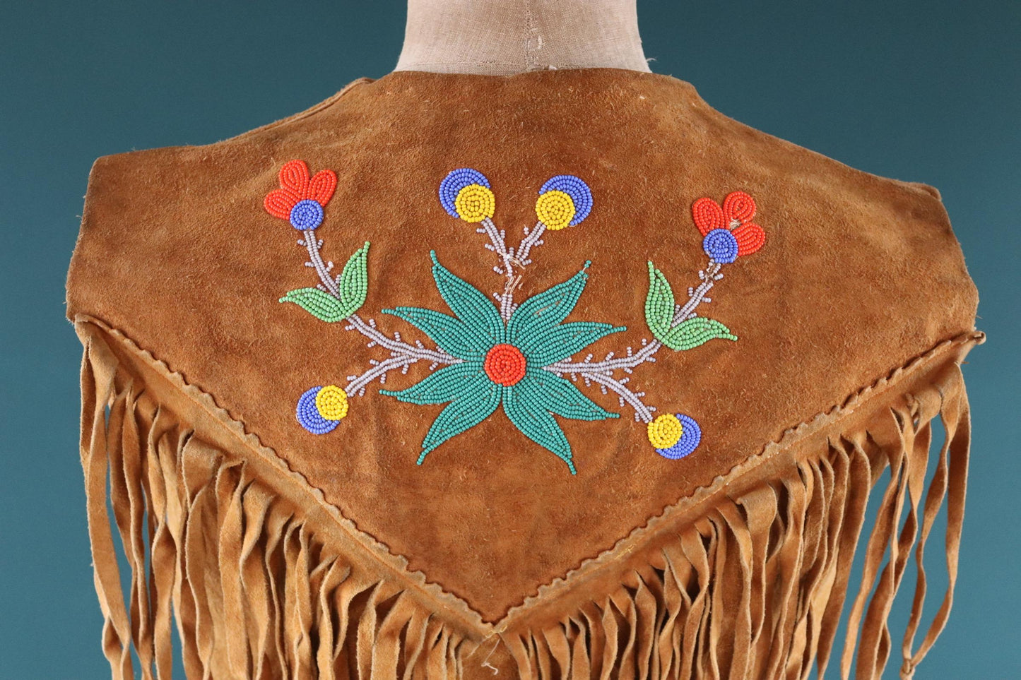 Vintage 1960s suede tasseled vest - Western waistcoat - 39" chest