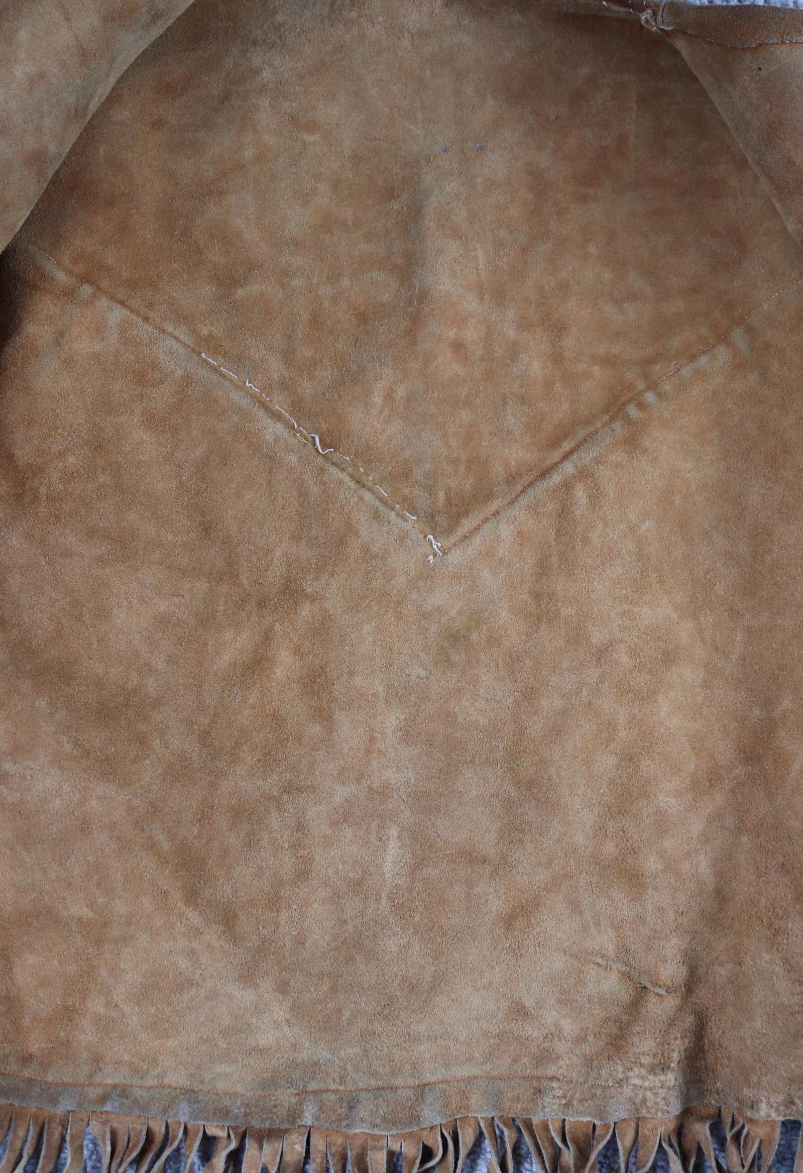 Vintage 1960s suede tasseled vest - Western waistcoat - 39" chest