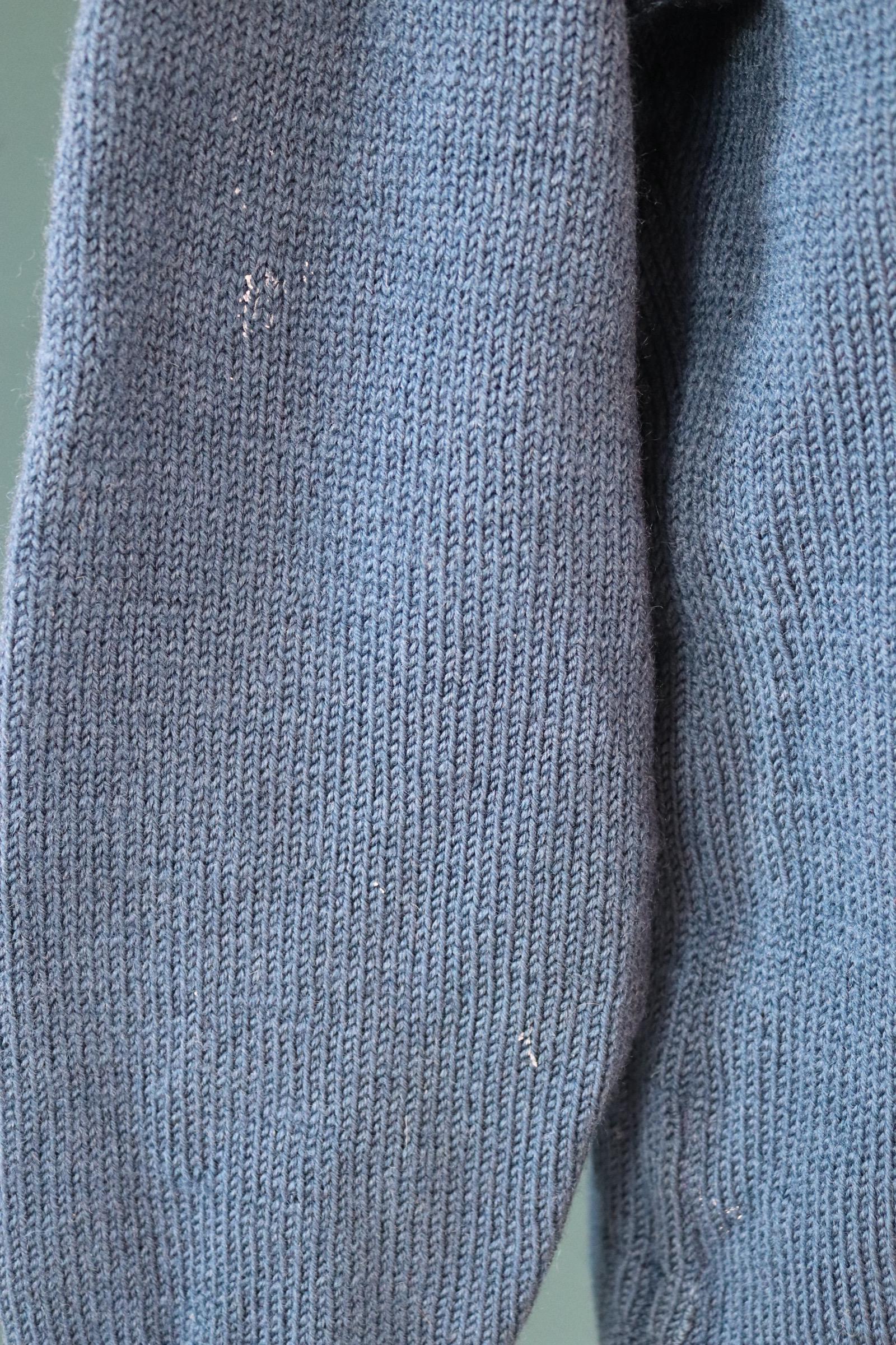 Vintage hand knitted wool Guernsey jumper - fisherman workwear - Breton sweater - 46” chest