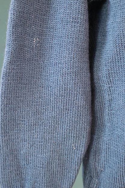 Vintage hand knitted wool Guernsey jumper - fisherman workwear - Breton sweater - 46” chest