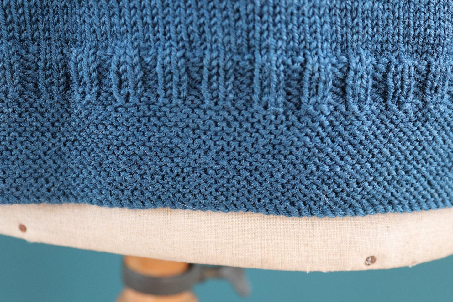 Vintage hand knitted wool Guernsey jumper - fisherman workwear - Breton sweater - 46” chest