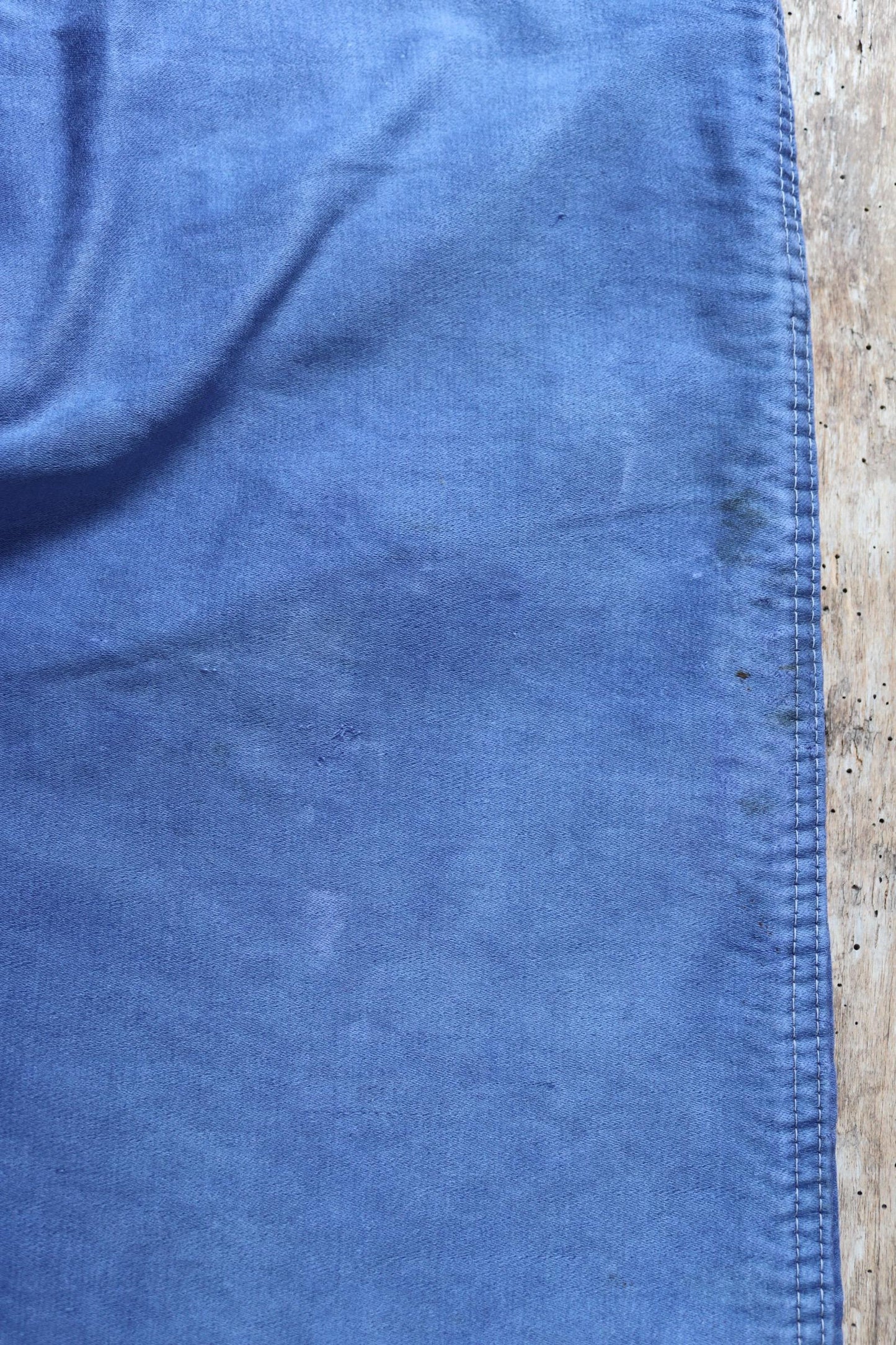 Vintage 1940s French workwear trousers - buckle back chore pants - blue moleskin - 37” x 25”