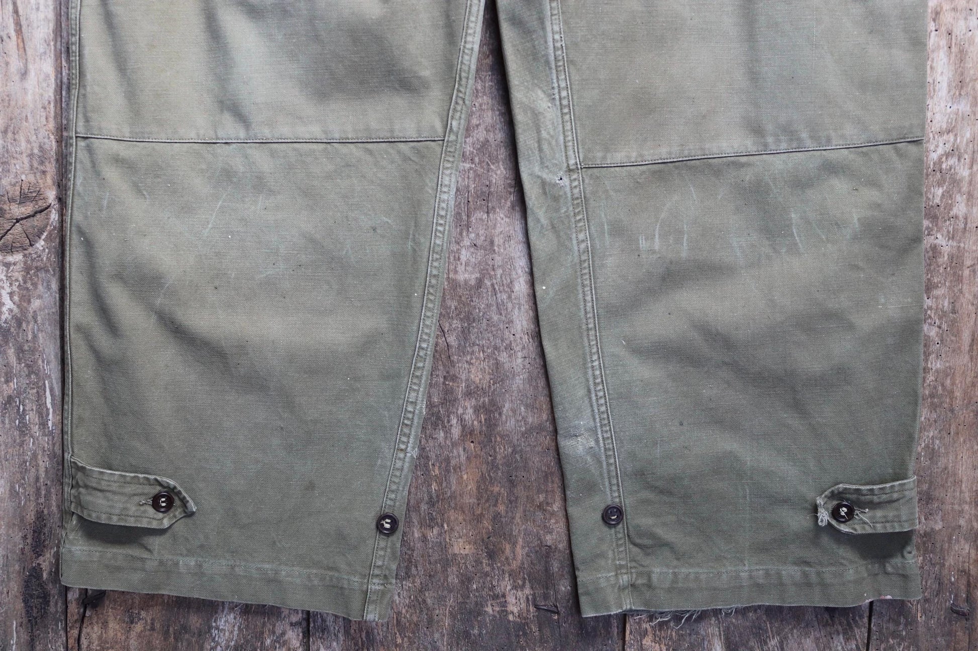 Vintage 1940s French M47 cargo pants - cotton workwear trousers - military utility - 35" x 30"