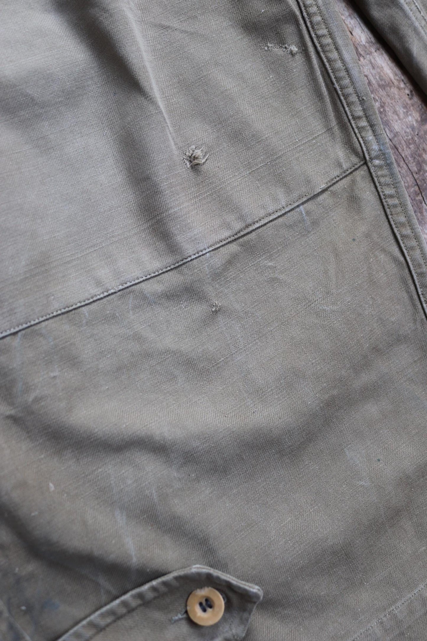 Vintage 1940s French M47 cargo pants - cotton workwear trousers - military utility - 32" x 26"