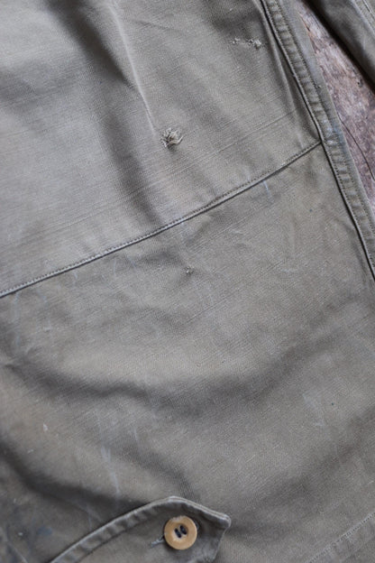 Vintage 1940s French M47 cargo pants - cotton workwear trousers - military utility - 32" x 26"
