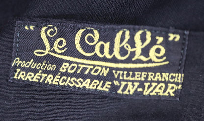 Vintage French black moleskin workwear jacket - 1940s chore coat - 41” chest