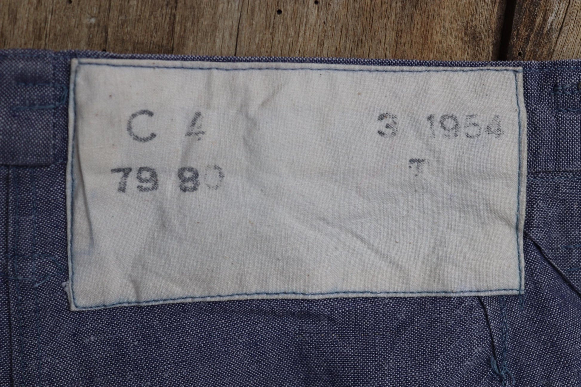 Vintage 1950s French linen trousers - sailor pants - military workwear - fall front - wide leg - 29" x 31"