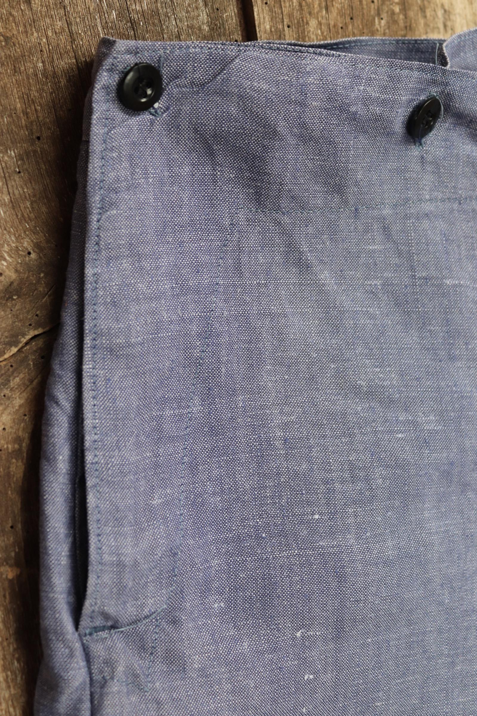Vintage 1960s French linen trousers - sailor pants - military workwear - fall front - wide leg - 36" x 30"