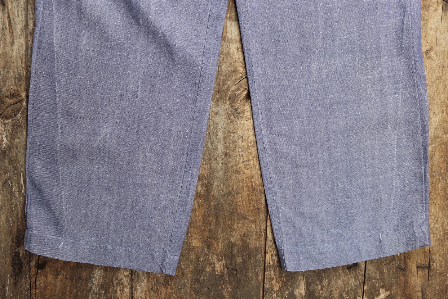 Vintage 1960s French linen trousers - sailor pants - military workwear - fall front - wide leg - 36" x 30"