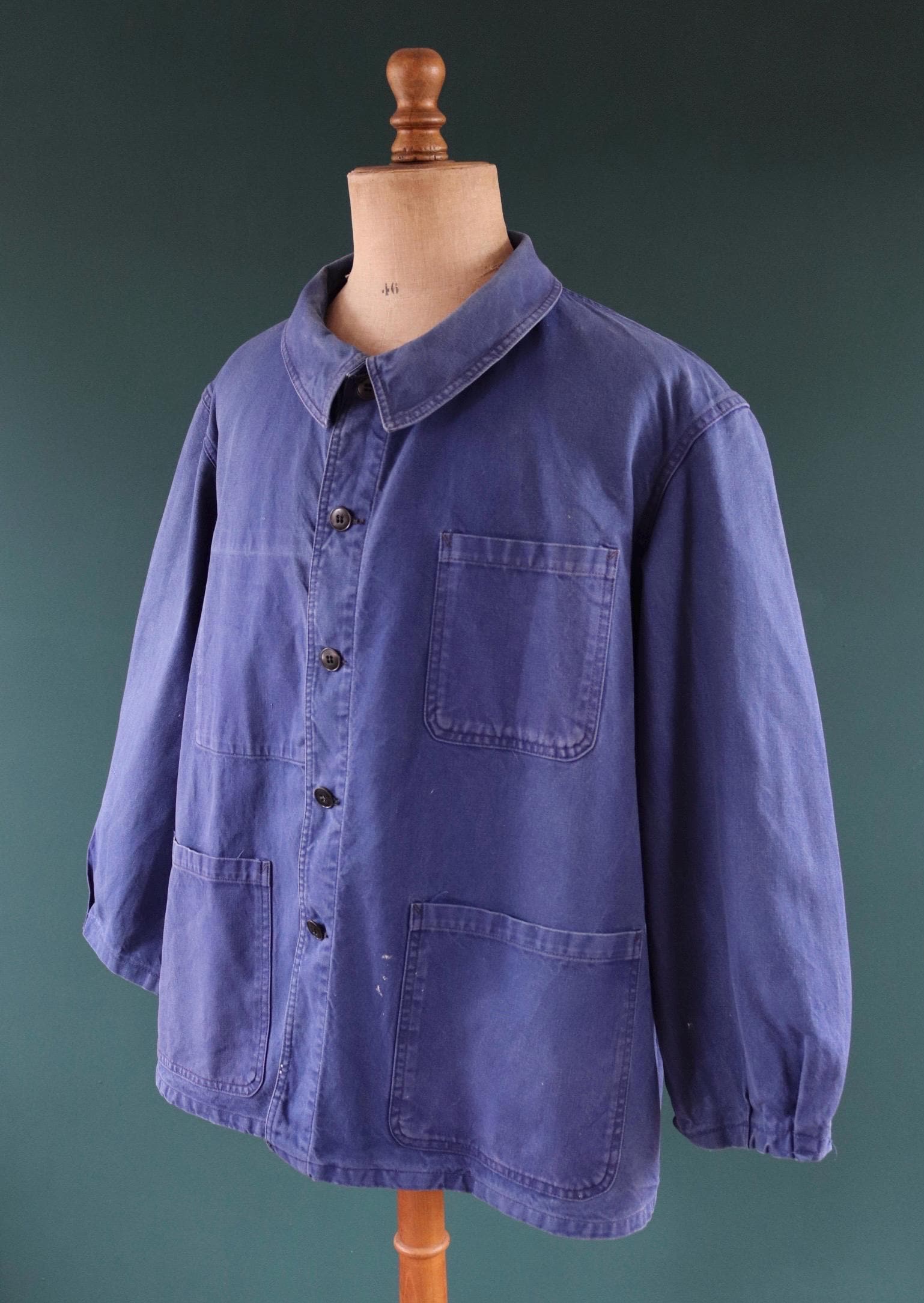 Vintage 1960s French workwear jacket - cotton twill chore coat - 52” chest
