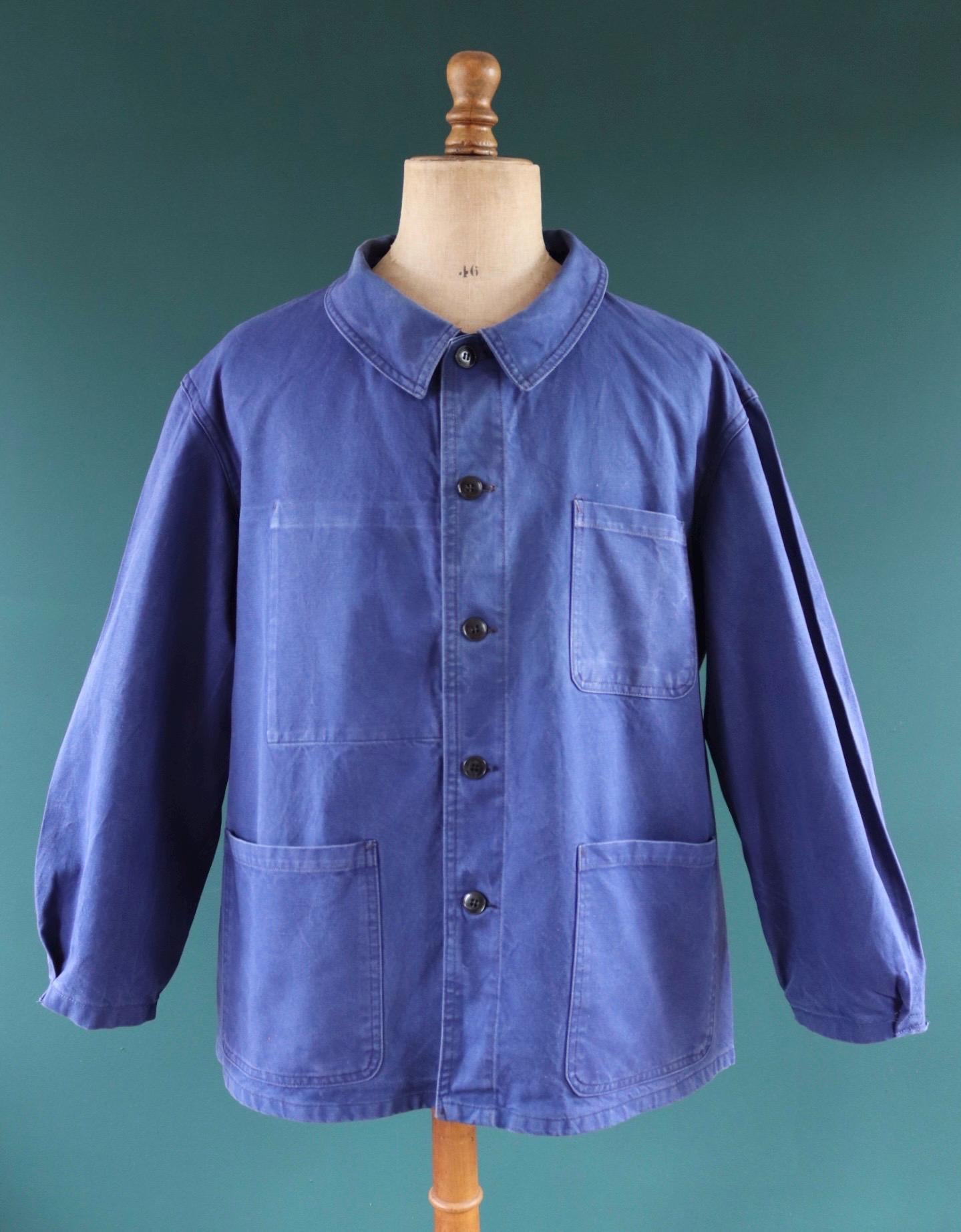 Vintage 1960s French workwear jacket - cotton twill chore coat - 51” chest