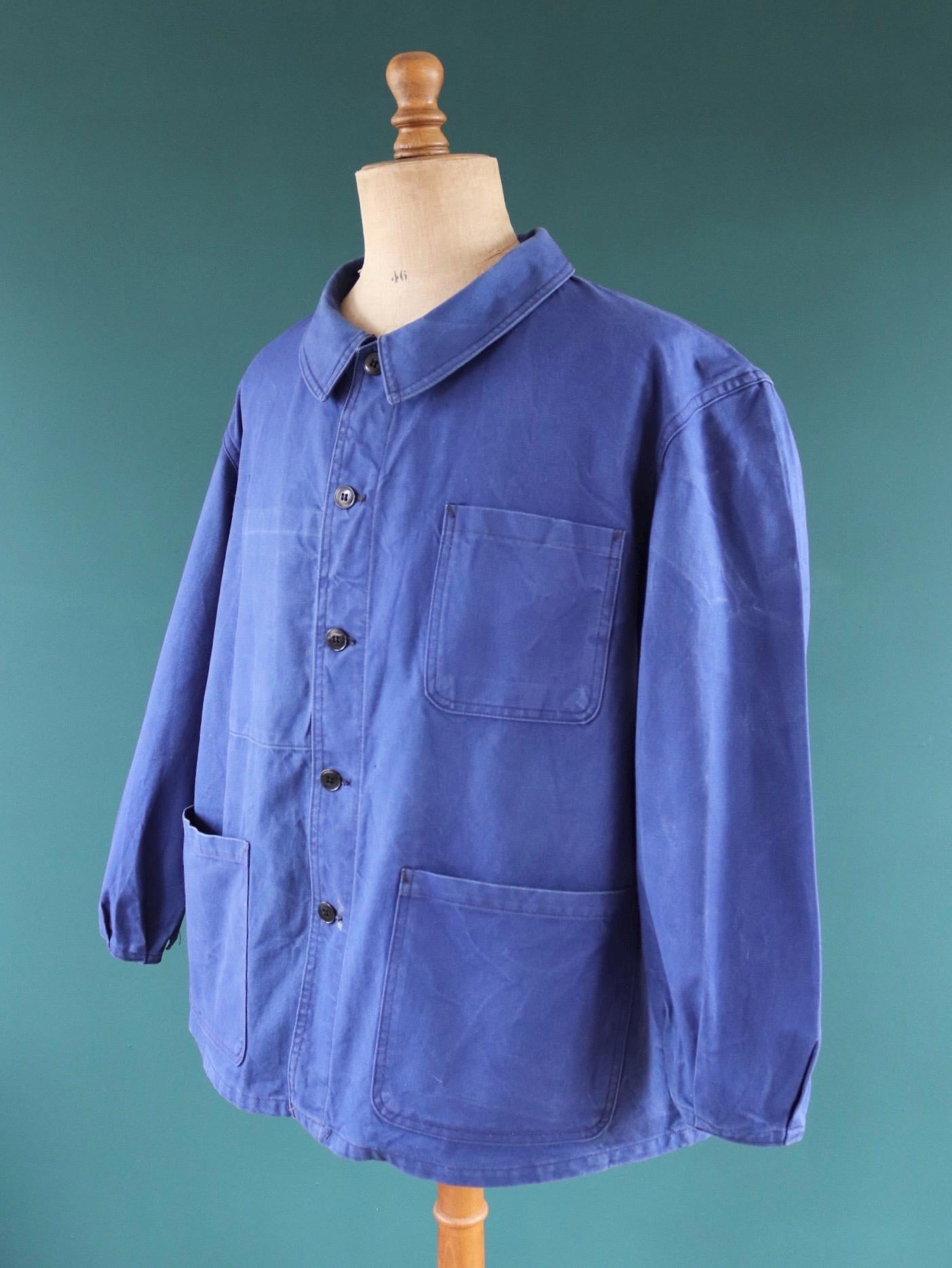 Vintage 1960s French workwear jacket - cotton twill chore coat - 52” chest