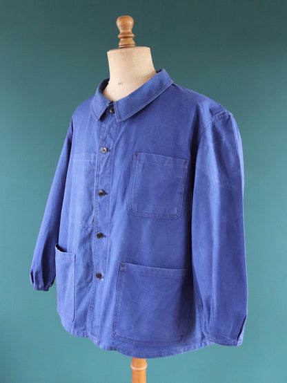 Vintage 1960s French workwear jacket - cotton twill chore coat - 52” chest