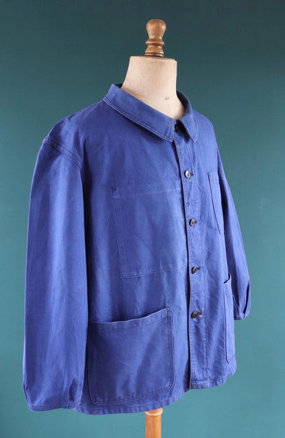 Vintage 1960s French workwear jacket - cotton twill chore coat - 52” chest